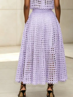 Elegant Side-Slit Plain Maxi Skirt