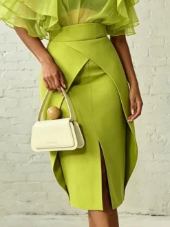 Elegant Slit Plain Midi Skirt