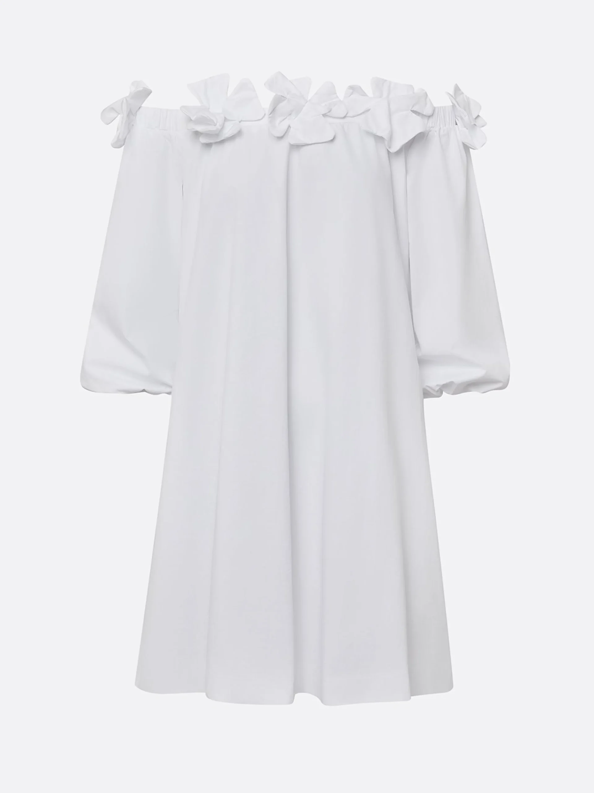 Elegant Solid Cold Shoulder A-Line Mini Dress