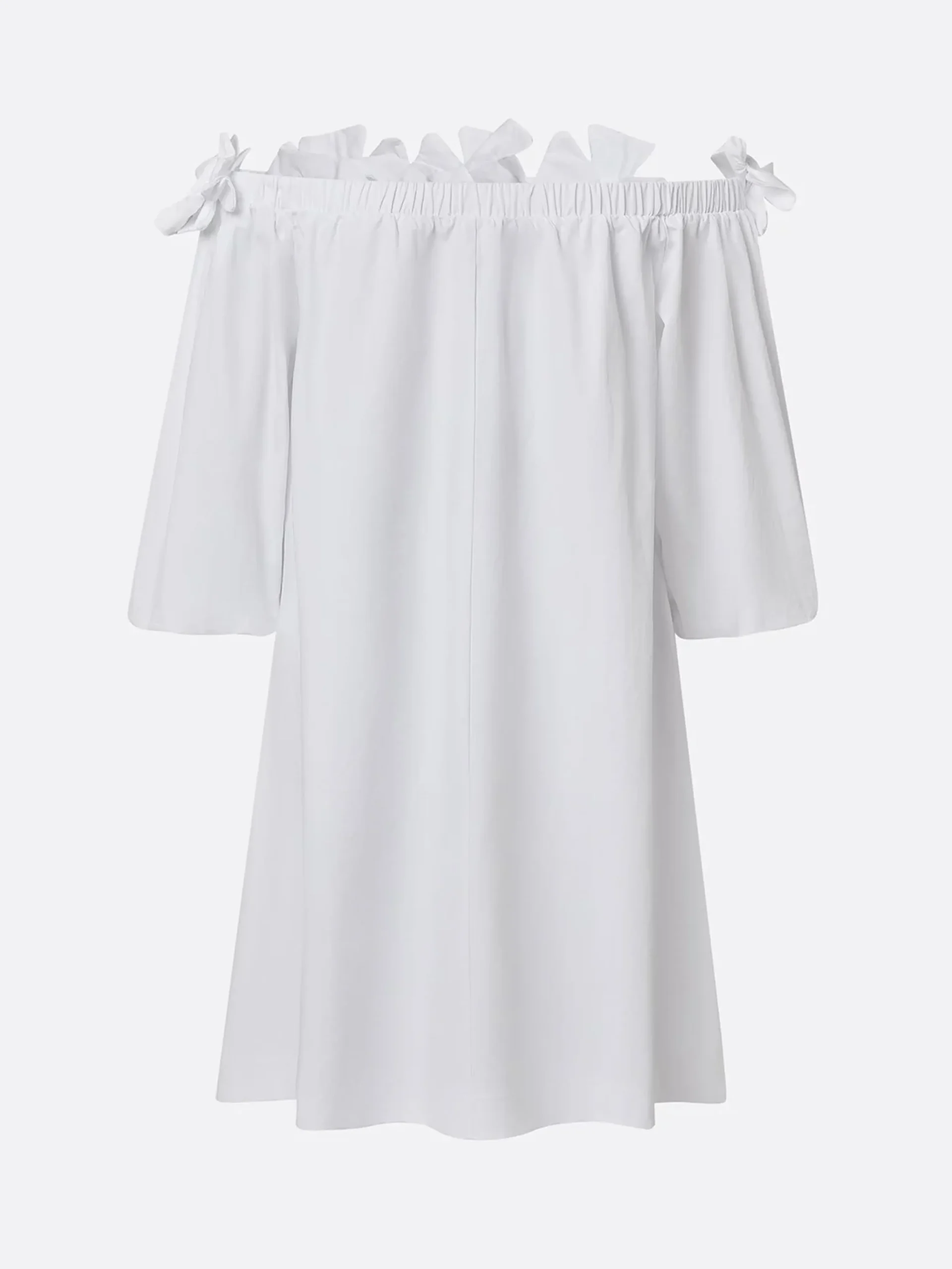Elegant Solid Cold Shoulder A-Line Mini Dress