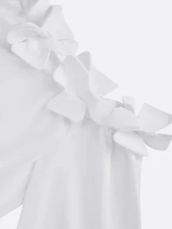 Elegant Solid Cold Shoulder A-Line Mini Dress