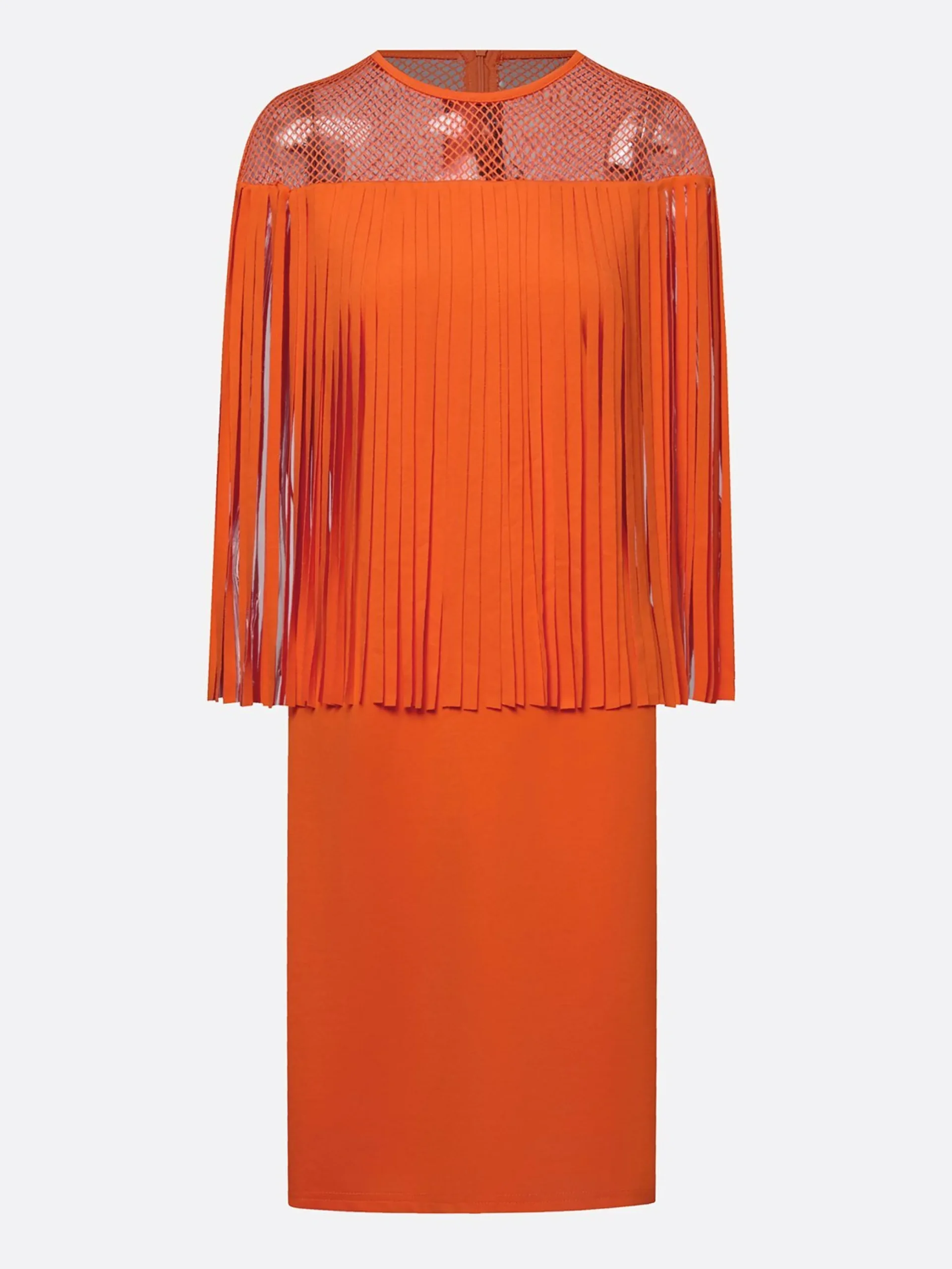 Elegant Solid Tassel Slim Fit Knee Length Dress