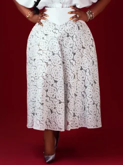 Elegant Split Joint Plain Midi Skirt