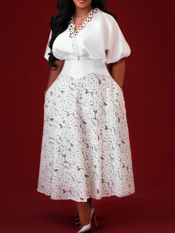 Elegant Split Joint Plain Midi Skirt