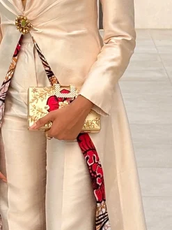 Elegant Split Joint Random Print Lapel Collar Blazer