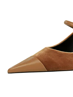 Elegant Velvet Paneled Adjustable Buckle Mary Jane Pumps