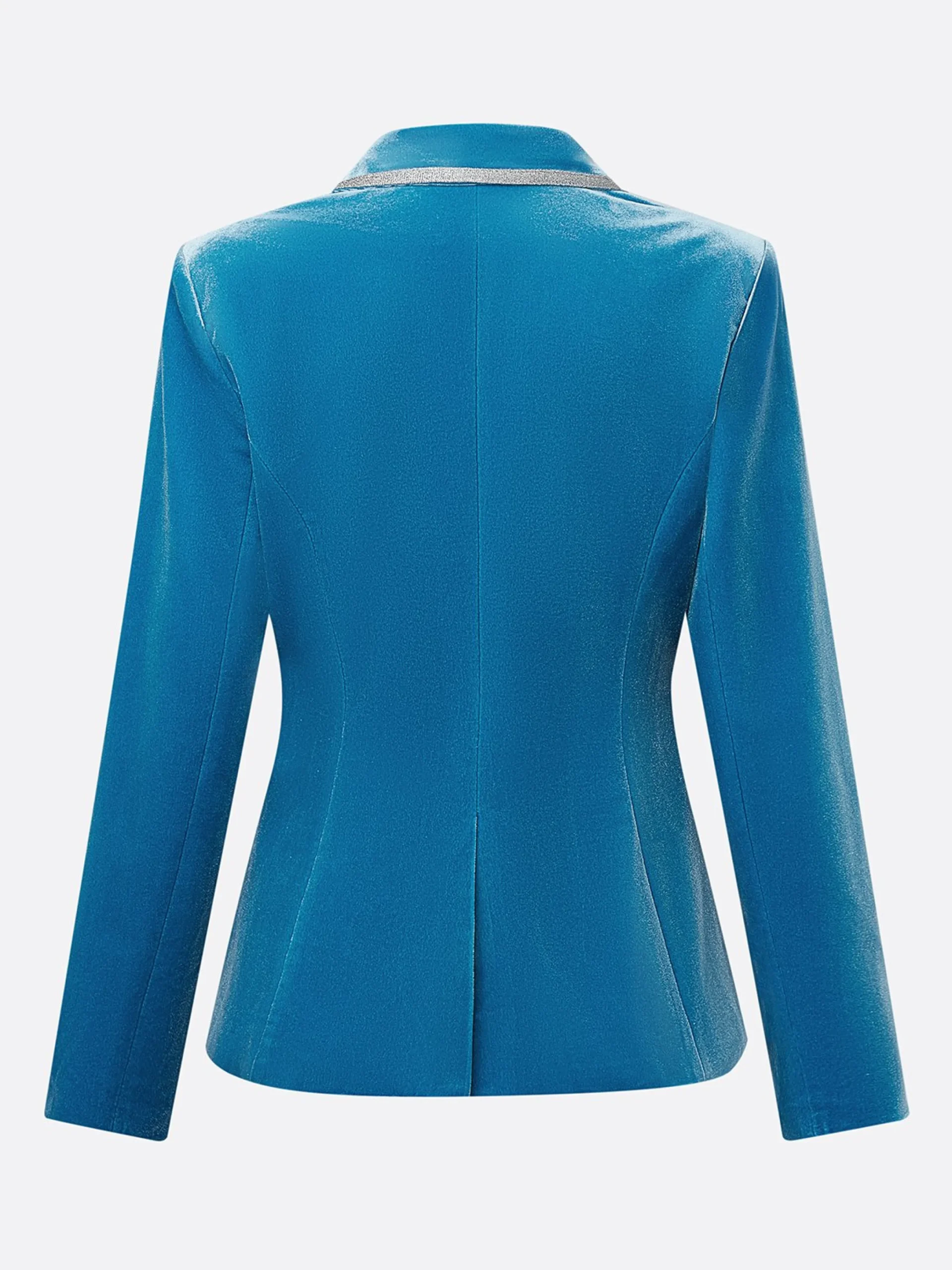 Elegant Velvet Piping Lapel Blazer