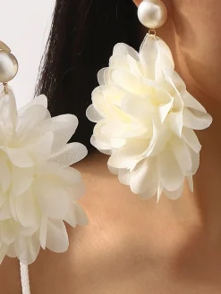 Exaggerated Floral Drop Earrings