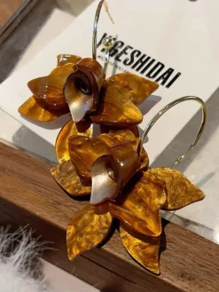 Exaggerated floral earrings