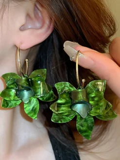 Exaggerated floral earrings