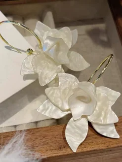 Exaggerated floral earrings