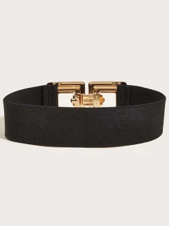 Geometric Hollow Out Metal Buckle Stretch Girdle