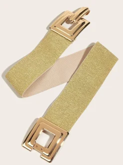 Geometric Hollow Out Metal Buckle Stretch Girdle