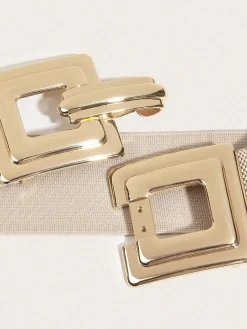 Geometric Hollow Out Metal Buckle Stretch Girdle