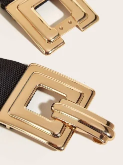 Geometric Hollow Out Metal Buckle Stretch Girdle