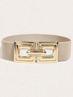 Geometric Hollow Out Metal Buckle Stretch Girdle
