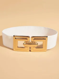 Geometric Hollow Out Metal Buckle Stretch Girdle