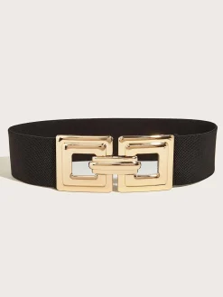 Geometric Hollow Out Metal Buckle Stretch Girdle