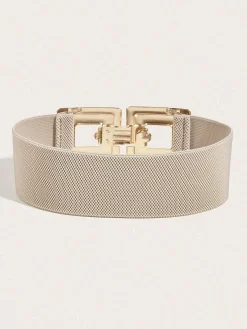 Geometric Hollow Out Metal Buckle Stretch Girdle