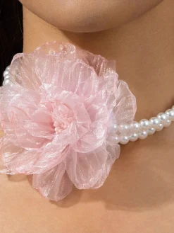 Handmade Beaded Flower Necklace