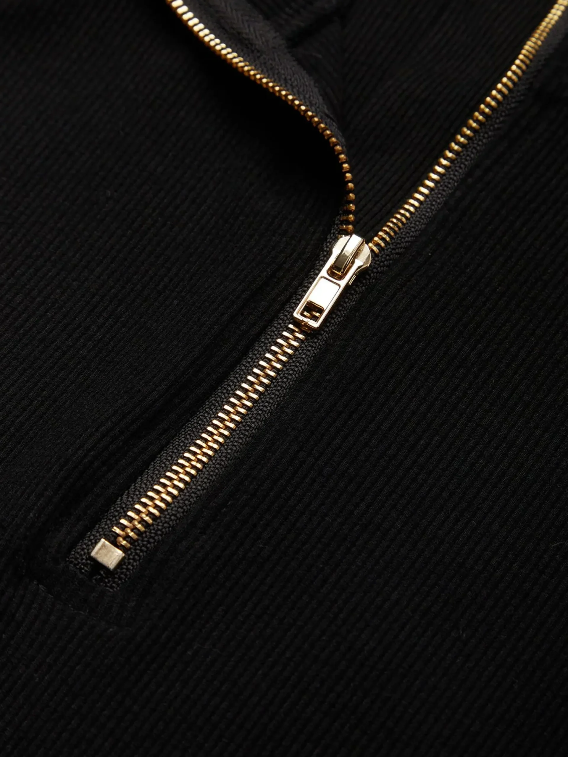 Jersey Urban Plain Zipper Turtleneck T-shirt