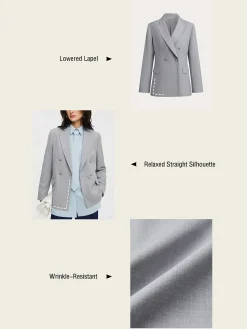 Lapel Collar Plain Urban Regular Fit Blazer