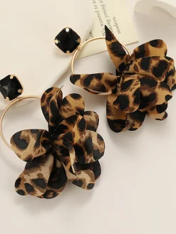 Leopard Print Fabric Earrings