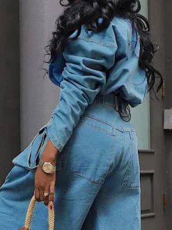 Long Sleeve Regular Fit Casual Denim Denim Jacket