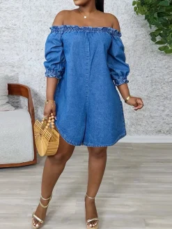 Loose Casual Denim Jumpsuit
