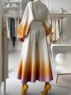 Loose Gradient Elegant Wide Leg Pants