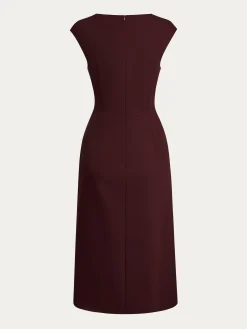 Notched Urban Plain Dress With No
