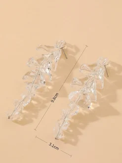 1pair Irregular Clear Acrylic Drop Earrings