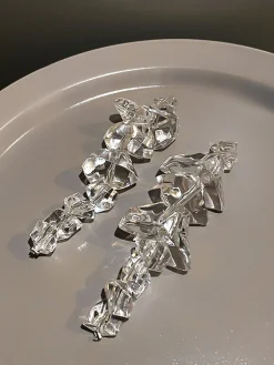 1pair Irregular Clear Acrylic Drop Earrings