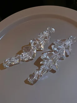 1pair Irregular Clear Acrylic Drop Earrings