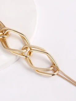 Personalized Geometric Winding Chain Necklaces