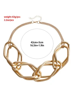 Personalized Geometric Winding Chain Necklaces