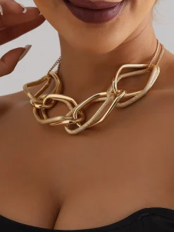 Personalized Geometric Winding Chain Necklaces