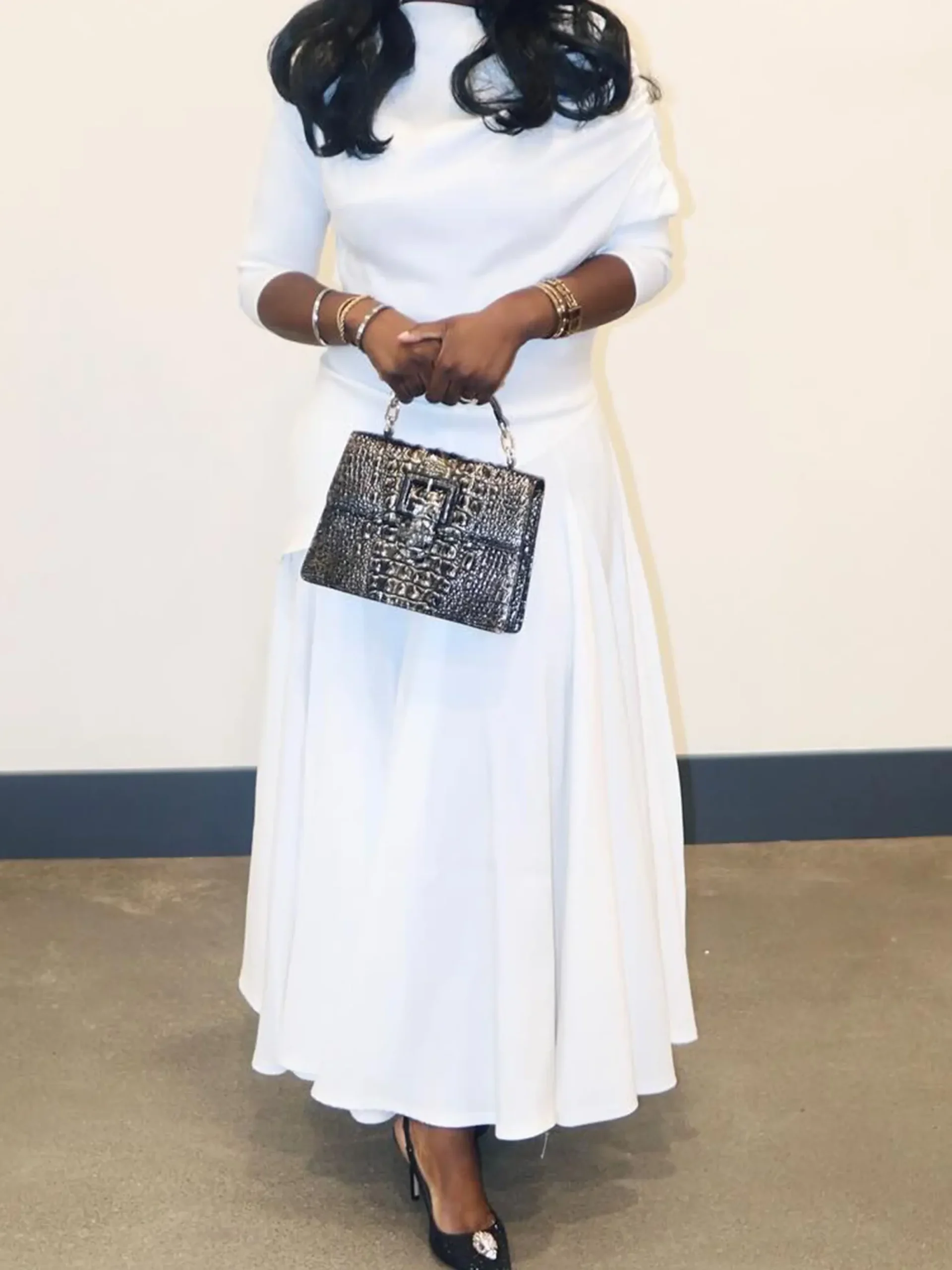 Plain Asymmetric Elegant Two-Piece Set