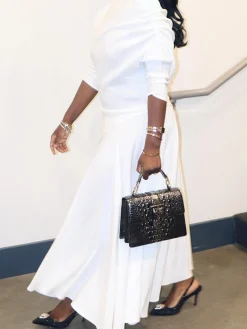 Plain Asymmetric Elegant Two-Piece Set