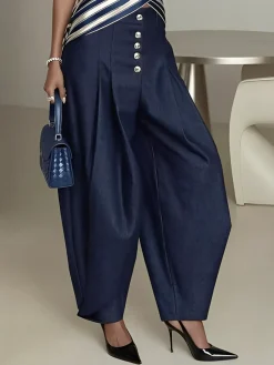Plain Loose Denim Urban Jeans