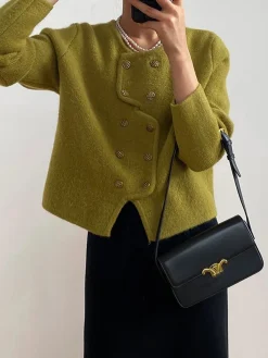 Plain Regular Fit Crew Neck Urban Cardigan