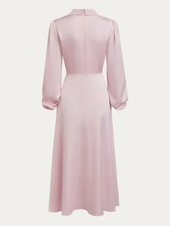 Plain Urban Regular Fit Tie Neck Dress With No
