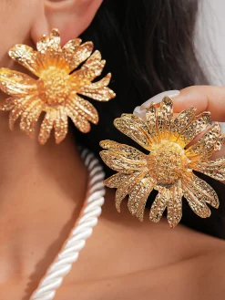 Pleated Flower Earrings