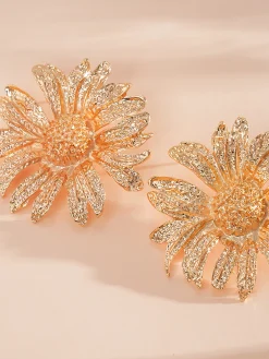 Pleated Flower Earrings