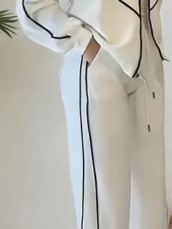 Plus Size Casual Color Block Split Joint Wide Leg Pants