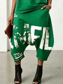 Plus Size Printing Loose Casual Pants