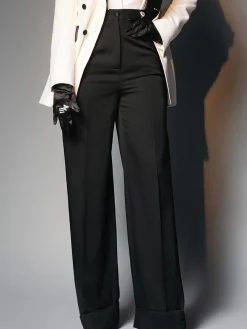 Pocket Urban Plain Tailored Pants