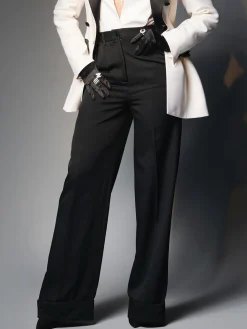 Pocket Urban Plain Tailored Pants