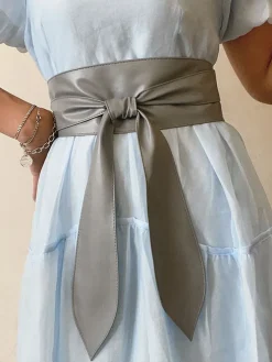 PU Plain Waist Band With Belt