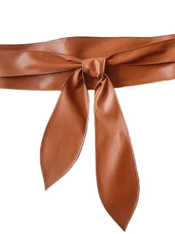 PU Plain Waist Band With Belt